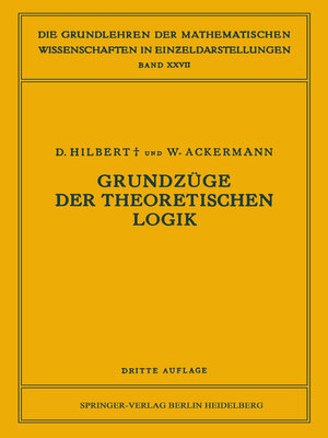cover image of Grundzüge der Theoretischen Logik